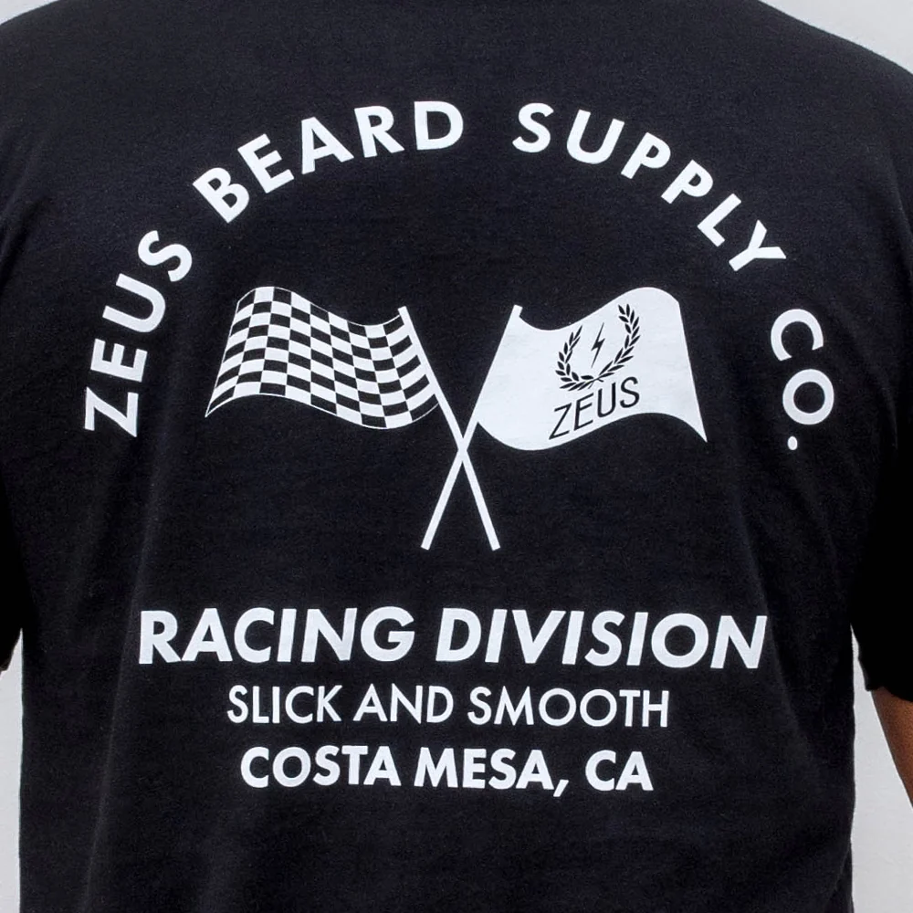 Racing Division Curved Hem Graphic Tee, Black - Image 3